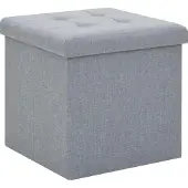 vidaXL Tabouret de rangement pliable Gris clair Faux lin