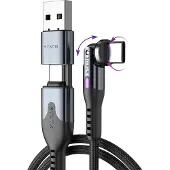 Statik PowerPivot Pro Nylon tressé USB-C vers USB-C, 1 m Noir