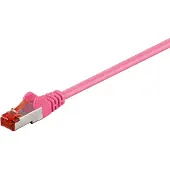 Goobay Câble patch CAT 6, S/FTP (PiMF), magenta, 15 m - Conducteur en cuivre (CU), gaine sans halogène (LSZH)