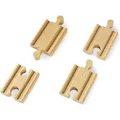 BRIO Lot de 4 mini rails droits en bois de hêtre - - Mixte - 54mm