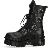 New rock Bottes à lacets noir