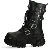 New rock Bottes à lacets 'WALL373-S5' noir