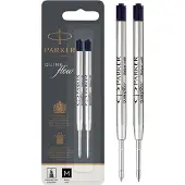Parker Recharge pour stylo ? bille Quinkflow, pointe moyenne, noire, lot de 2