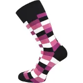 Normani Chaussettes 'Square' violet / blanc