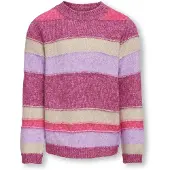 ONLY GIRLS Pull-over 'ELAINE' beige / orchidée / violet clair / rose
