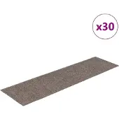 vidaXL Tapis d'escalier autocollants 30 pièces 76 x 20 cm Beige Rectangulaire