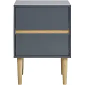 Ebuy24 Bisley table d'appoint 2 tiroirs gris foncé.
