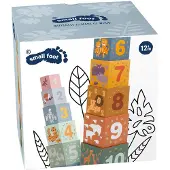 Small Foot Design Jeu d'empilage de cubes - - 11957 - Animaux et chiffres - Multicolore - 10 cubes