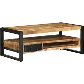 vidaXL Table basse 90x50x36 cm Bois massif rugueux Mango