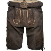 Krüger Collection Pantalon folklorique 'Elliot' brun foncé / jaune