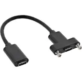 InLine Câble adaptateur USB 3.2 Gen.2, prise femelle C sur prise femelle encastrable C, 0,20m