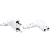 GOOD CONNECTIONS Câble d'alimentation Euro, fiche secteur vers prise Euro 8, coudé à 90° aux deux extrémités (0.75 m), Câble d'alimentation, Blanc