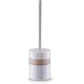 Zeller Ensemble d'accessoires de salle de bain - BEIGE - Céramique - Brosse WC - Acier inoxydable - Design élégant