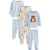 Next Pyjama beige / bleu / marron / blanc
