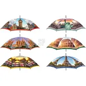 Basics Regenschirm Polyester 170T Ø 58 cm Stadt, Multicolore
