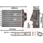 VAN WEZEL 17006350 Echangeur de chaleur chauffage intérieur radiateur pour FIAT PANDA (169) 500 (312) 500 C (312) pour ABARTH 500 / 595 / 695 bicorps (312)