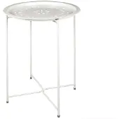 Home Deco Factory Table D Appoint Metal Blanc 60x46x46cm