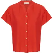 Cream Chemisier 'Lori' rouge