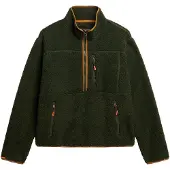 Superdry pour homme. M2014149A Polaire Half Zip Outdoor vert (M), Casuel, Polyester