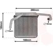 VAN WEZEL 18006607 Echangeur de chaleur chauffage intérieur radiateur pour FORD Ranger (ET) RANGER (ER, EQ) pour MAZDA BT-50 (CD, UN)
