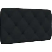vidaXL Coussin de tête de lit noir 90 cm tissu