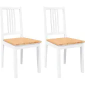 vidaXL Chaises de salle à manger 2 pcs. Blanc Bois massif Hévéa