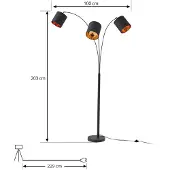 LINDBY Lampadaire , Nanika, Noir, Salon / séjour, Métal, Moderne