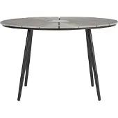 Ebuy24 Dance Table de jardin Ø120 cm, noir et gris clair.