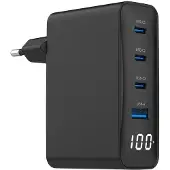 Gembird 4xpd Qc Lcd Usb-a And Usb-c Wall Charger 100w Clair