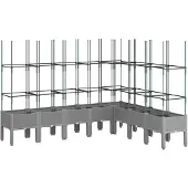 vidaXL Jardinière avec treillis gris clair 200x160x142,5 cm PP