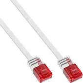 InLine 71600W Câble patch plat, U/UTP, Cat.6, blanc, 10m