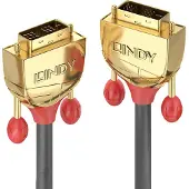 Lindy Gold - Câble DVI - liaison simple - DVI-D (M) pour DVI-D (M) - 15 m - rond - gris