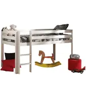 Vipack Lit mi-hauteur Charlotte - blanc