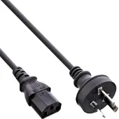 InLine Câble d'alimentation (0.50 m), Câble d'alimentation, Noir
