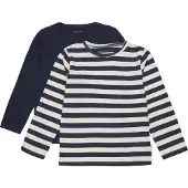 Minymo T-Shirt bleu / blanc naturel
