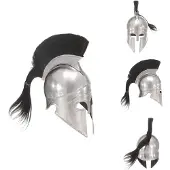 vidaXL Casque de guerrier grec antique pour GN Argenté Acier