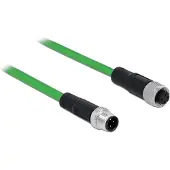 DeLOCK Netzwerkkabel M12 4 Pin D-kodiert Stecker zu Buchse TPU 5 m (85436)