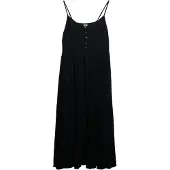 Superdry Femme Robe Mi-longue Semi-boutonnée à Volants Black Taille: 38