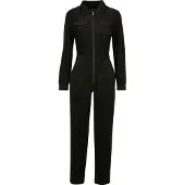 Urban Classics Velvet Rib Boiler Long Sleeve Jumpsuit Noir 5XL Femme