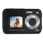 INF Caméra sous-marine étanche 48MP 4K avec zoom 16x et mise au point automatique Le noir