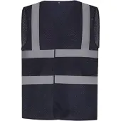 Yoko Gilet jaune haute visibilité à maille respirante Bleu Marine L