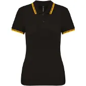 Kariban Polo à manches courtes et à rayures pour femme