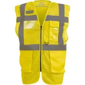 Yoko Gilet de travail haute visibilité Yoko Top Cool "Management" Jaune L