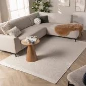 NATURL. Tapis en laine - Bliss Crème | 80x150 cm | Rectangulaire | Tissage plat