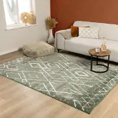 FRAAI Tapis berbère - Blend Diamond Vert | 200x290cm | Rectangulaire | Pile haute