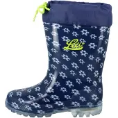 Lico Bottes en caoutchouc 'Power Blinky' marine / citron vert / blanc