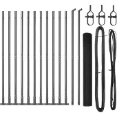 vidaXL Clôture en fil barbelé soudé avec socle en béton, 25 x 1 mètre, couleur grise, type treillis