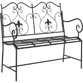 vidaXL Banc de jardin pour 2 personnes, 104 x 54 x 93 cm, acier, noir