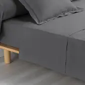 Douceur d'intérieur douceur d'intérieur, Drap Plat (180 x 290 cm) Percaline Anthracite, Percale de Coton