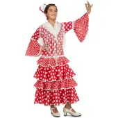 MOM Flamenco Sevilla Girl Costume Rouge 10-12 Years Enfants
